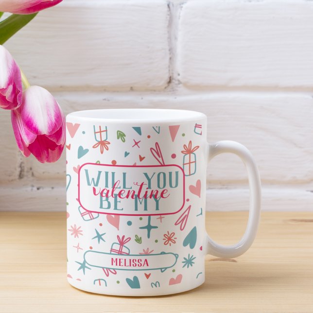 Werden Sie mein Valentinmuster sein? Kaffeetasse (Von Creator hochgeladen)
