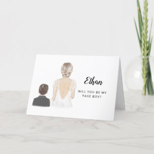 Werden Sie mein Vorschlag für den Seitenjunge gekl Karte