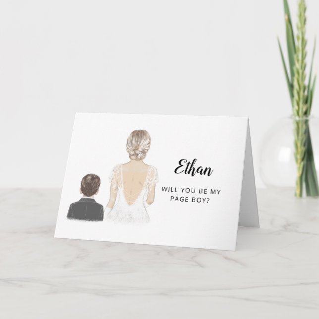 Werden Sie mein Vorschlag für den Seitenjunge gekl Karte (Vorderseite)