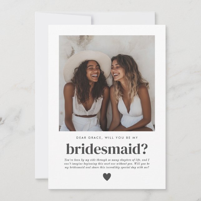 Werden Sie mein Vorschlag für ein Foto von Bridesm Einladung (Vorderseite)