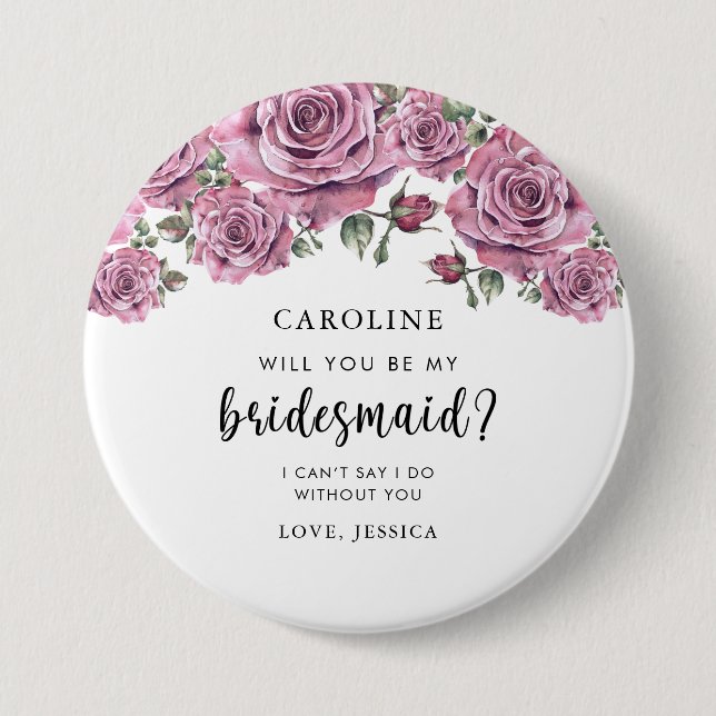 Werden Sie mein Vorschlag von Bridesmaid sein Button (Vorderseite)