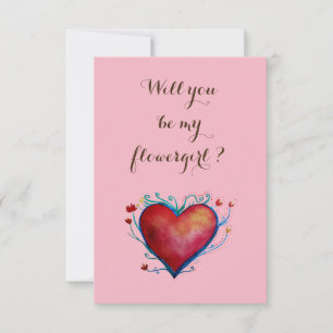 Werden Sie meine blühende Mädchen rosa Einladung P