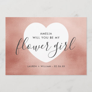 Werden Sie meine Blume Girl Card sein - Rose Gold Einladung