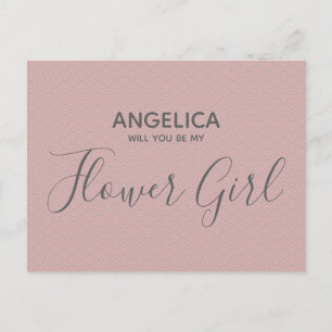 Werden Sie meine Blume Mädchen Hübsch rosa Muster? Einladungspostkarte