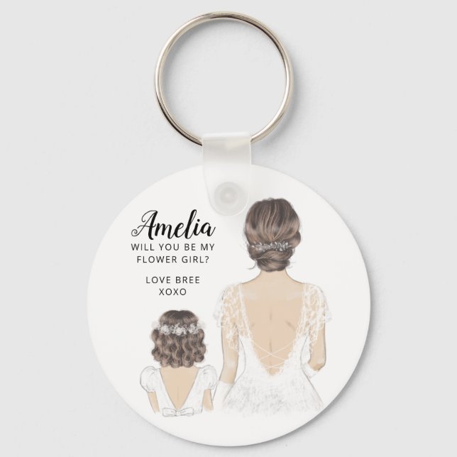 Werden Sie meine Blume-Schlüsselring sein? Schlüsselanhänger (Vorderseite)