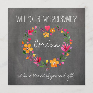 Werden Sie meine Blume sein Herzkranz Einladung