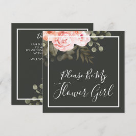 Werden Sie meine Blütenmädchen-Elegante-Blumenkart Einladung