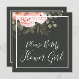 Werden Sie meine Blütenmädchen-Elegante-Blumenkart Einladung