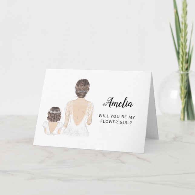 Werden Sie meine Blütenmädchenkarte sein? Karte (Vorderseite)