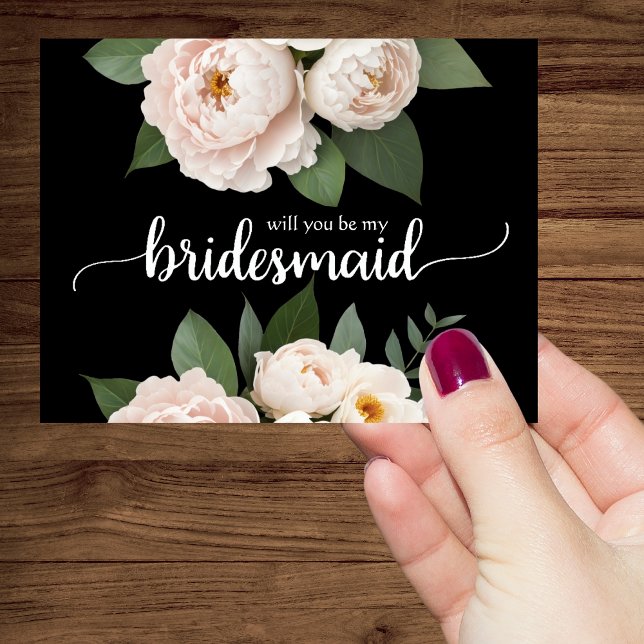 Werden Sie meine Brautjungfrau Schwarz und Weiß se Einladung (Stylish Black & White Bridesmaid!)