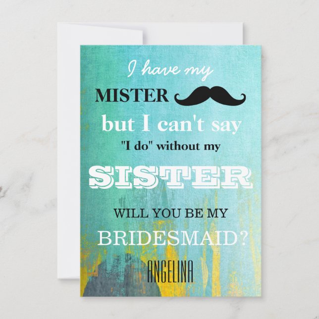 Werden Sie meine Brautjungfrau sein? Einladung (Vorderseite)