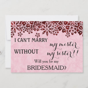 Werden Sie meine Brautjungfrau sein? Einladung