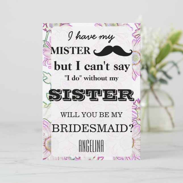 Werden Sie meine Brautjungfrau sein? Einladung (Stehend Vorderseite)