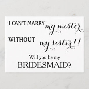 Werden Sie meine Brautjungfrau sein? Einladung