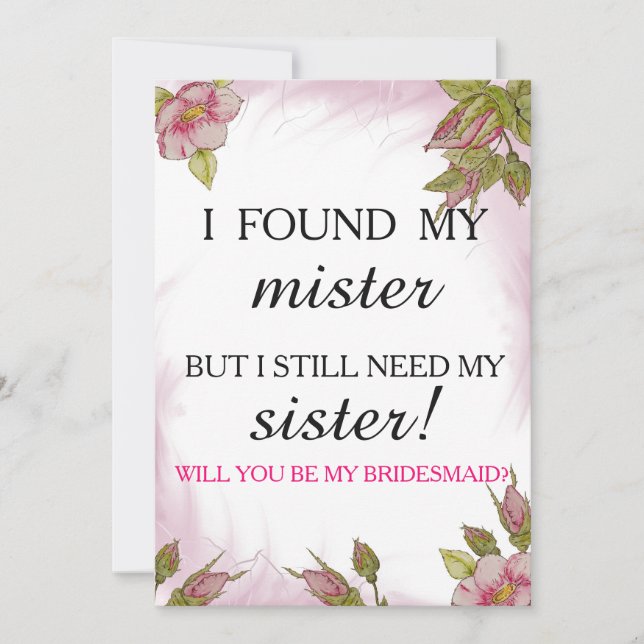 Werden Sie meine Brautjungfrau sein? Einladung (Vorderseite)