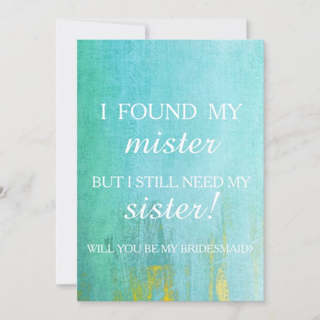 Werden Sie meine Brautjungfrau sein? Einladung (Vorderseite)