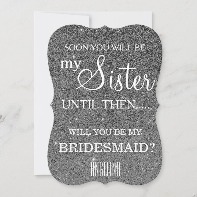 Werden Sie meine Brautjungfrau sein? Einladung (Vorderseite)