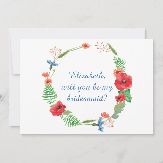 "Werden Sie meine Brautjungfrau sein?" Einladung (Vorderseite)