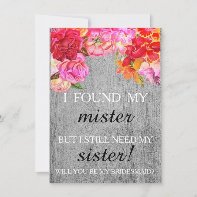 Werden Sie meine Brautjungfrau sein? Einladung (Vorderseite)