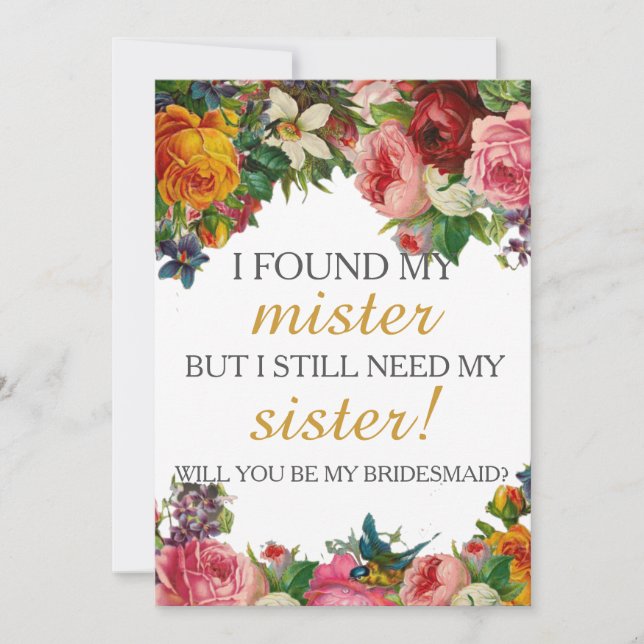 Werden Sie meine Brautjungfrau sein? Einladung (Vorderseite)