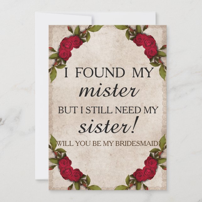 Werden Sie meine Brautjungfrau sein? Einladung (Vorderseite)