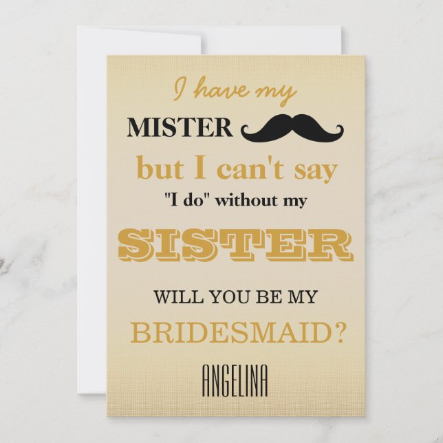 Werden Sie meine Brautjungfrau sein? Einladung (Vorderseite)