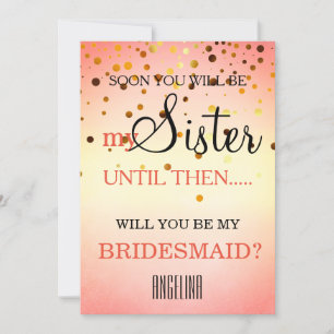 Werden Sie meine Brautjungfrau sein? Einladung