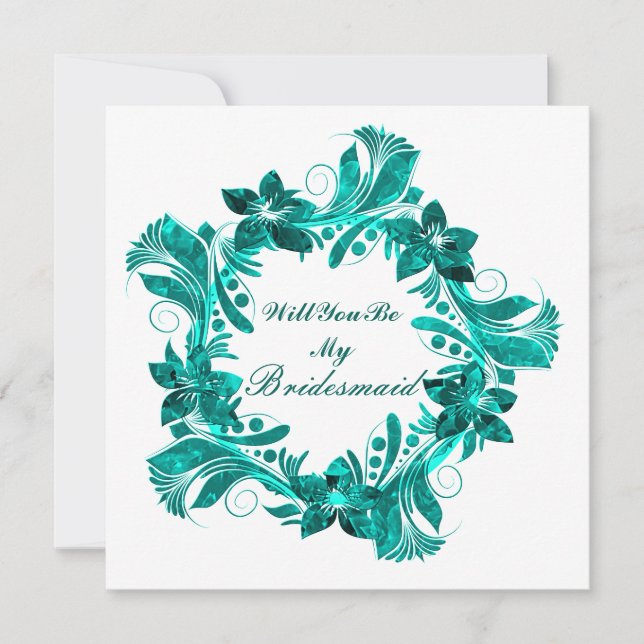 Werden Sie meine Brautjungfrau sein, farbenfrohe B Einladung (Vorderseite)