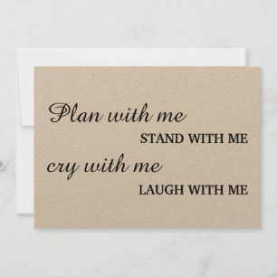 Werden Sie meine Brautjungfrau sein?Packpapier Einladung