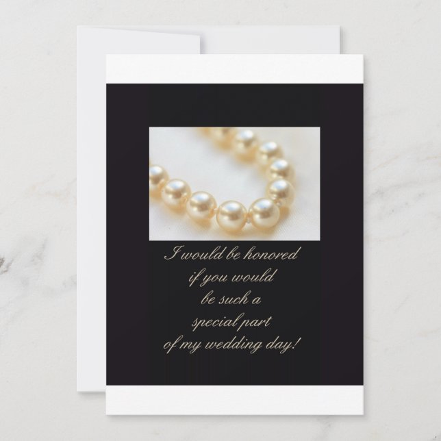 Werden Sie meine Brautjungfrau sein - Perlen auf s Einladung (Vorderseite)