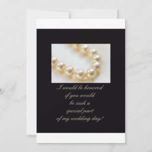 Werden Sie meine Brautjungfrau sein - Perlen auf s Einladung