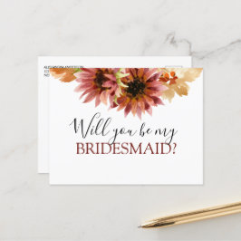 Werden Sie meine Bridesmädchen-Herbstsonne sein? Ankündigungspostkarte