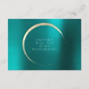 Werden Sie meine Bridesmaid Aquamarin Green Gold M Einladung