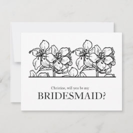 Werden Sie meine Bridesmaid Black and White Chic s Einladung