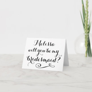 Werden Sie meine Bridesmaid-BLACK-Typografie-Karte Einladung