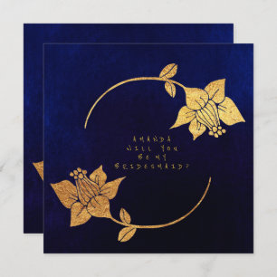 Werden Sie meine Bridesmaid Blue Navy Velvet sein? Einladung