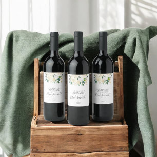 Werden Sie meine Bridesmaid-Blume sein? Weinetikett