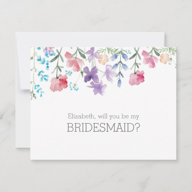Werden Sie meine Bridesmaid-Blumenladen sein? Einladung (Vorderseite)
