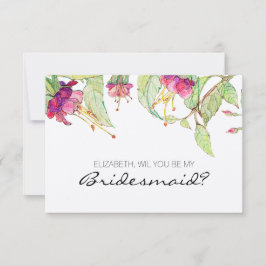 Werden Sie meine Bridesmaid Boho Pink Floral Einladung