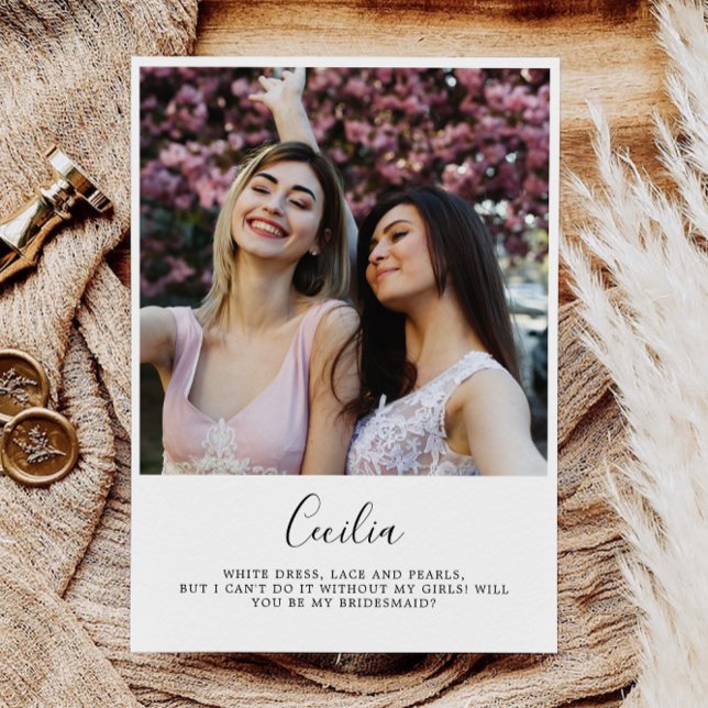 Werden Sie meine Bridesmaid, Bridesmaid-Fotokarte  Einladung (Will You Be My Bridesmaid, Bridesmaid Photo Card, Invitation)