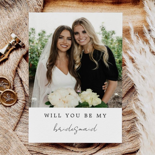 Werden Sie meine Bridesmaid, Bridesmaid-Fotokarte  Einladung (Will You Be My Bridesmaid, Bridesmaid Photo Card, Invitation)
