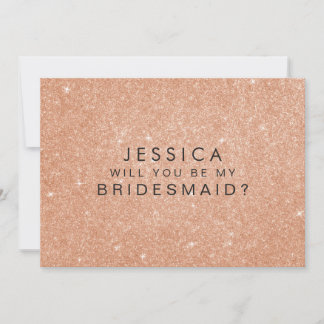 Werden Sie meine Bridesmaid Bronze Gold Glitzer Ca Einladung