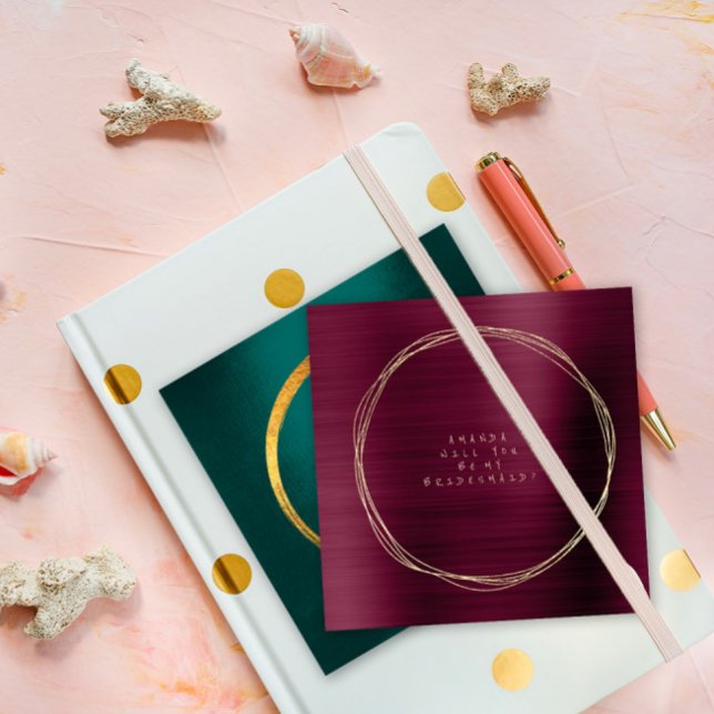 Werden Sie meine Bridesmaid Burgundy Maroon Gold Einladung (Von Creator hochgeladen)