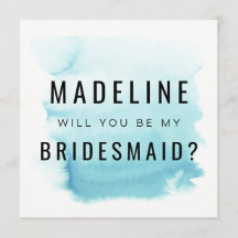 Werden Sie meine Bridesmaid Custom Card Aquarell s