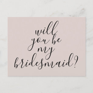 Werden Sie meine Bridesmaid einfach modern Einladungspostkarte