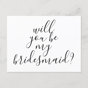 Werden Sie meine Bridesmaid einfache moderne Trend Einladungspostkarte