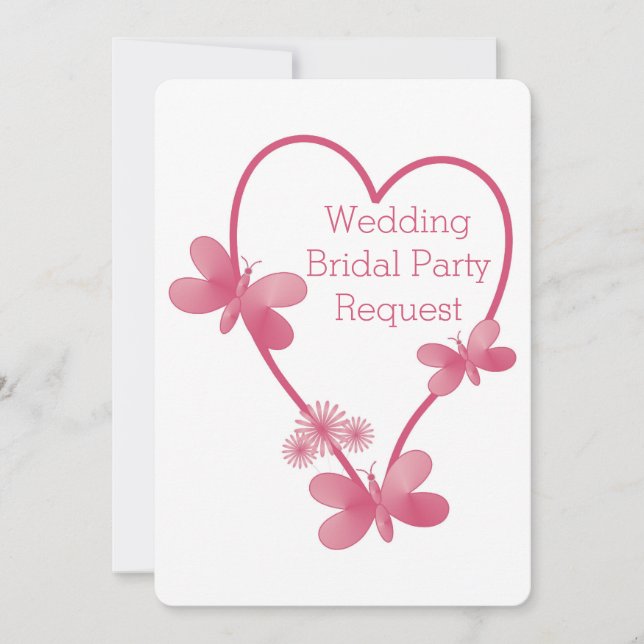 Werden Sie meine Bridesmaid-Einladung rosa Herz? Einladung (Vorderseite)