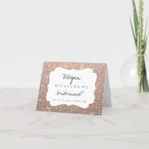 Werden Sie meine Bridesmaid - Fab Day Rose Gold Gl Einladung