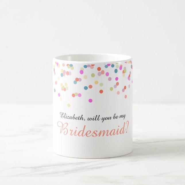 Werden Sie meine Bridesmaid Festive Confetti Tasse (Mittel)
