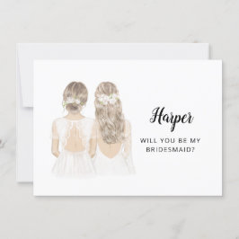 Werden Sie meine Bridesmaid-Flachkarte sein? Einladung